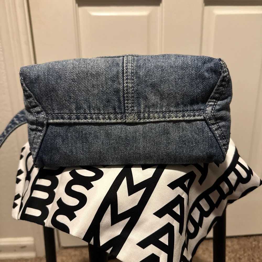 Marc Jacobs Denim Mini Sack Bag in Classic Blue - Picture 3 of 7